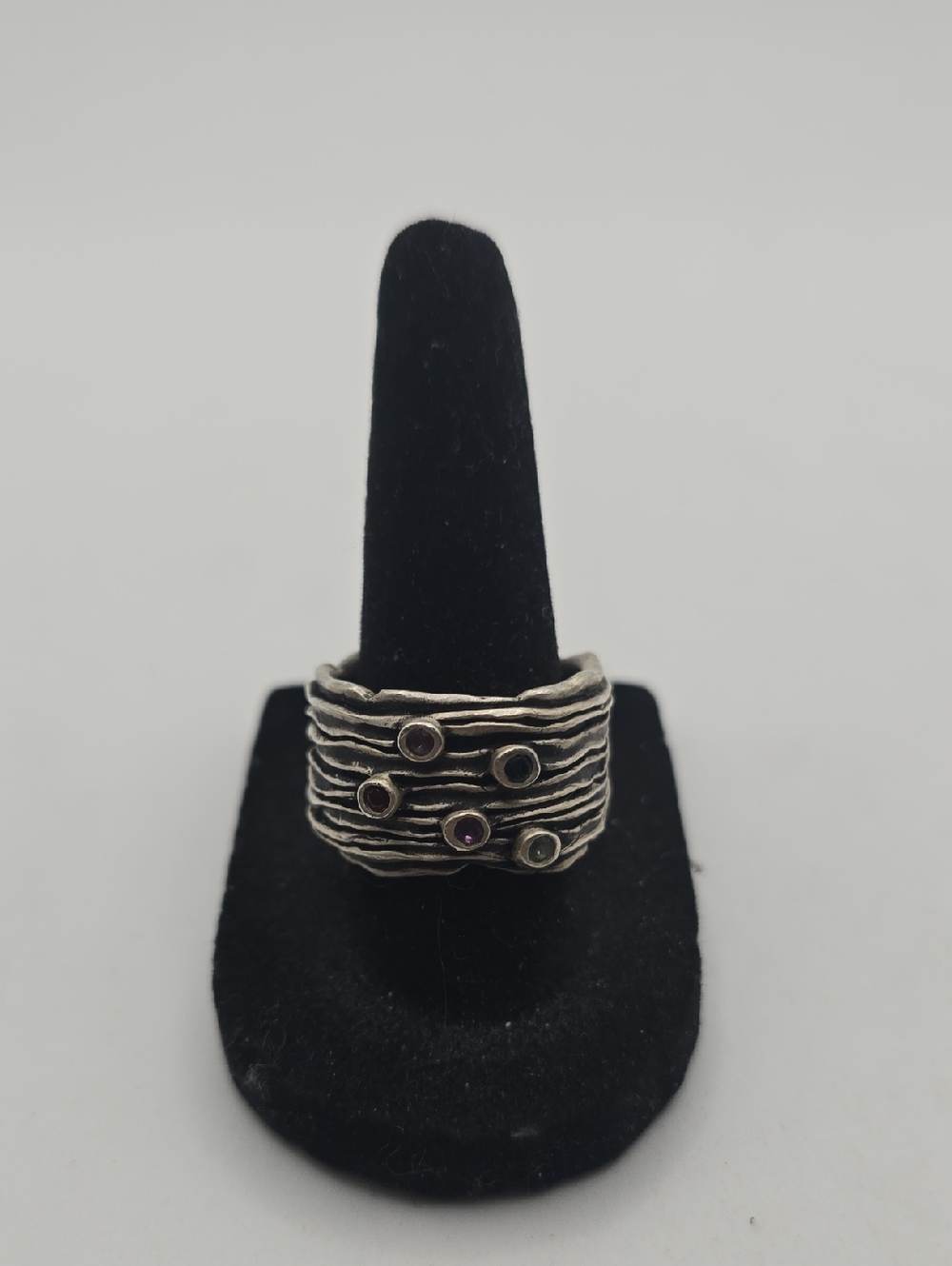 Lisa Leonard Brave Love Multi-Row Sterling Silver Ring with Accent Stones